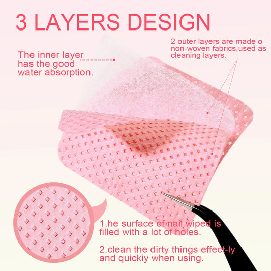 1080pcs Boxed Nail Art Lint-Free Eyelash Glue Wipes Paper Gel Polish Remover Clean Glue Cotton Pads Beauty Cleaning Tools