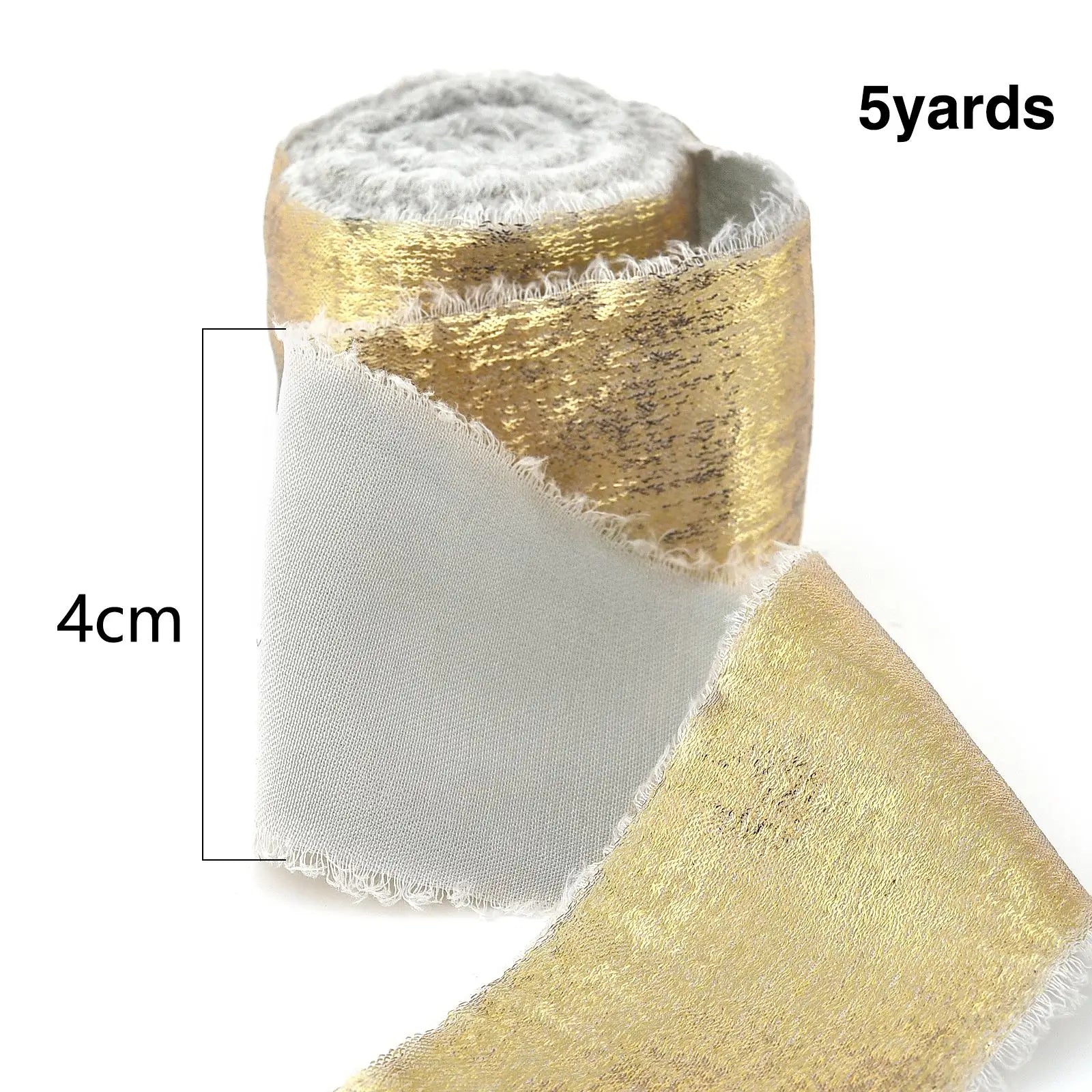 5M/Roll Silk Ribbon Handmade Ripped Ribbon Wedding Party Bowtie Bouquet Packaging DIY Ribbon Gift Box Ribbon Tie Decoration
