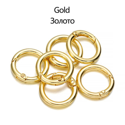 5Pcs/Lot 21 Colors Metal O Ring Spring Clasp Openable Round Carabiner Keychain Clips Hook Dog Chain DIY Jewelry Buckle Connec