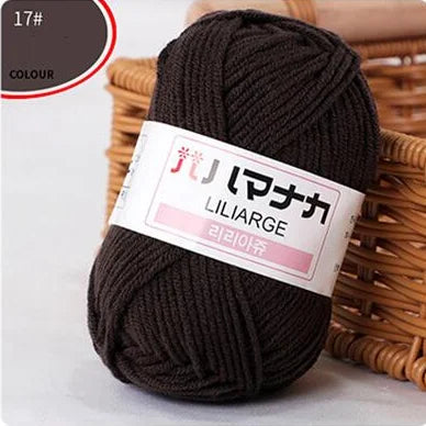 25G Milk Sweet Soft Baby Cotton Knitting Wool Thick Fiber Yarn Velvet Hand Threads for Knitting Wool Crochet Yarn for DIY Swe