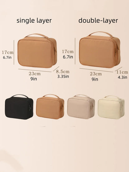 Thickened Oxford Cloth Material, Single or Double Layer, Unisex, Fashionable Toiletry and Makeup Bag, Suitable for Travel, Va