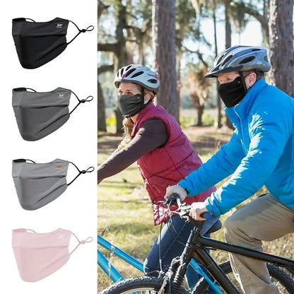 Breathable Ice Silk Face Cover UV Face Shield Washable Reusable Sun Protection Face Mask for Motorcycle Running Riding Exerci