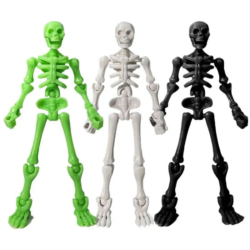 DIY Skeleton Figurines Plastic Posable Mini Skeletons with Movable Joints DIY Craft Halloween Party Haunted House Decor