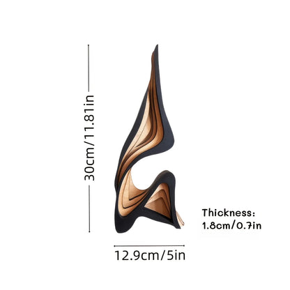 Artistic Abstract Wooden Streamlined Statue Minimalist Bookshelf Home Room Decoration Desktop Ornaments Home Gifts - 30cm