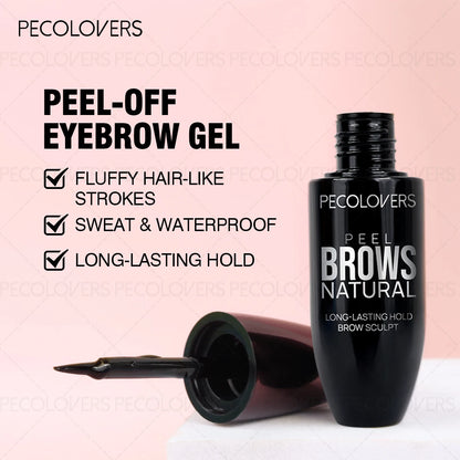 1Pc Pecolover Tattoo Eyebrow Gel, Waterproof, Semi-Permanent, Long-Lasting, Black Brown, Sweatproof, Film Forming, Tearing Of
