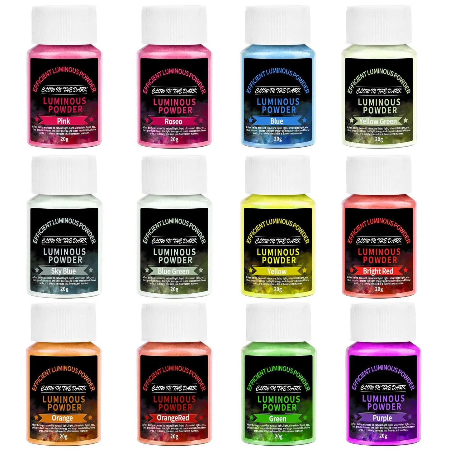 NEW 20g Luminous Powder Resin Pigment DIY Epoxy Resin Mold Nail Art Glitter Powder Glow In The Dark Jewelry Making Supplies