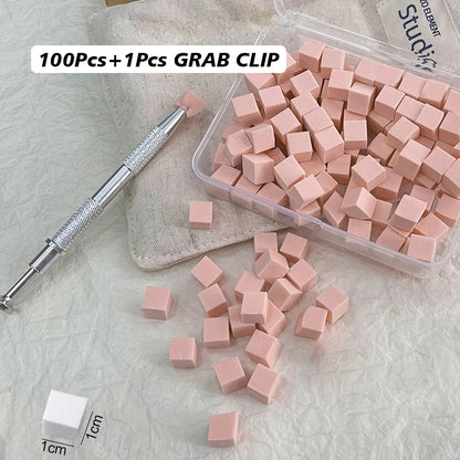 100/50Pcs Square Nail Art Sponge Set Gradient Nail Brushes Gel Polish DIY Design Nail Sponge Grab Pen Manicure Supplies Tools