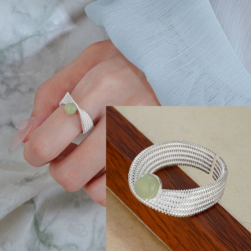 VENTFILLE 925 Sterling Silve Flower Ring for Women Gift Hollow Out Design Retro Hip Hop Versatile Jewelry Party Gift - FFMM04