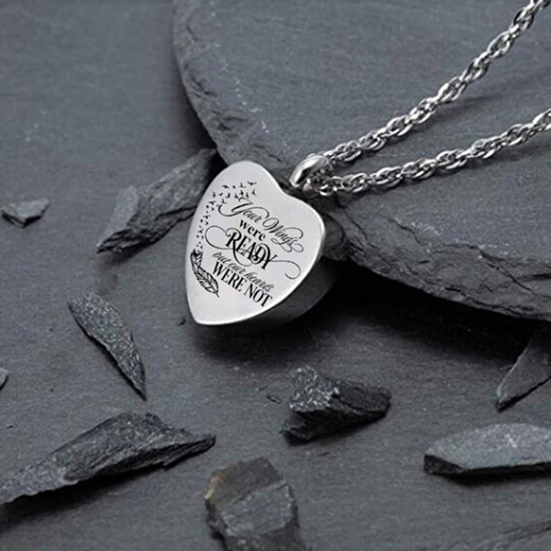 Heart Urn Necklace for Ashes - Cremation Jewelry Keepsake Memorial Pendants Gift