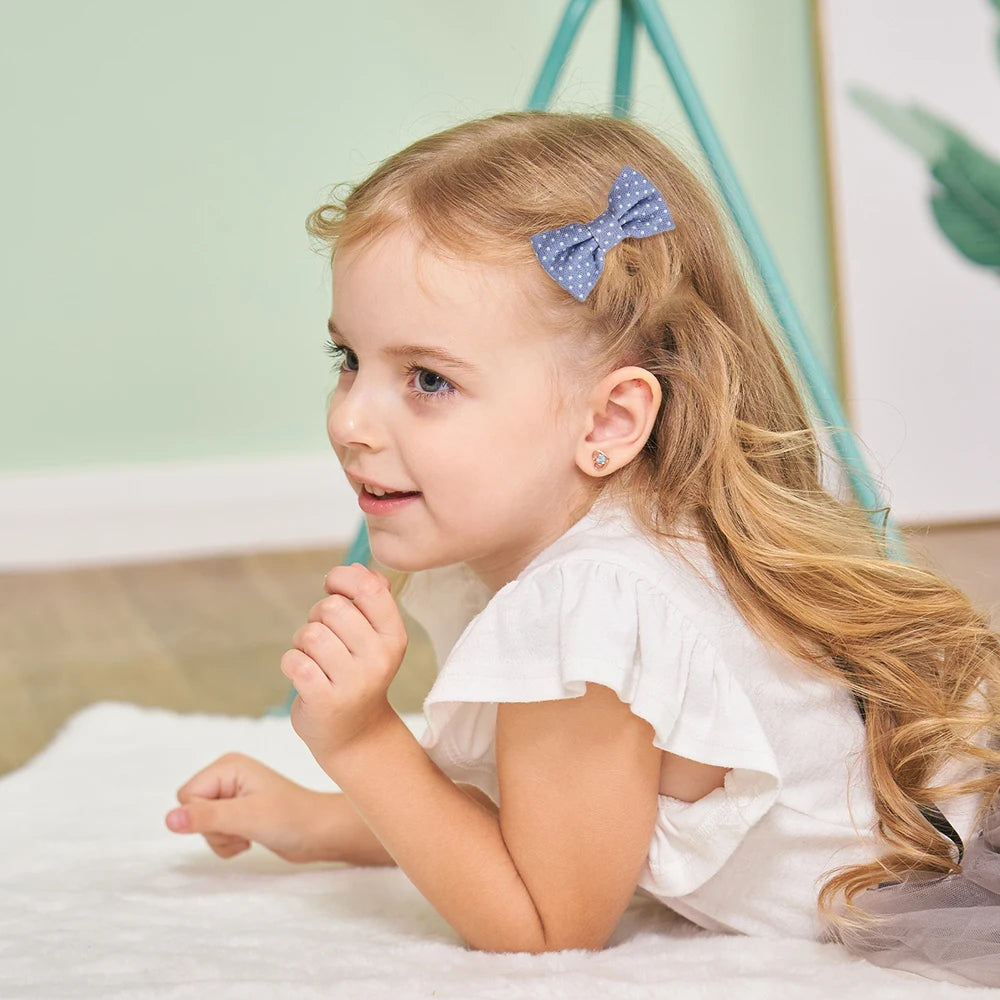 BABY BOWS 20Pcs/set Handmade Fabric Printed Barrette Boutique Mini Boutique Bangs Bow Hair Clip Ins Daisy Hairgripes