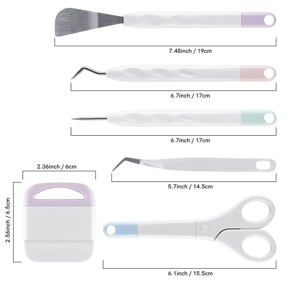 6pcs/set Craft Vinyl Weeding Tools Set Scrapbook DIY Silhouette Relief Carving Tool Kit For Cricut Maker Silhouettes Hand Too
