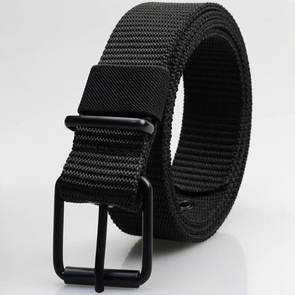 New Porous Pin Buckle Canvas Belts Men's Fashion Versatile Belt Student Youth Military Training Extended Denim Designer Belt 