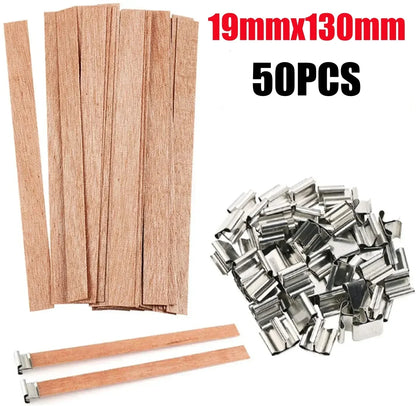 Handmade Soy Wax Candle Wooden Wick DIY Aromatherapy Candle Single Direction Wick Paraffin Wax Candle Crafting Guide - XL-50P