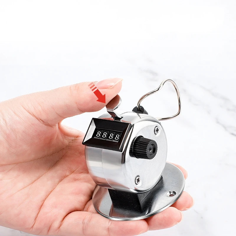 Handheld Tally Counter Tool 4 Digit Number Count Clicker Counter Hand Mechanical Pitch Counters for Coaching,Knitting,Fishing