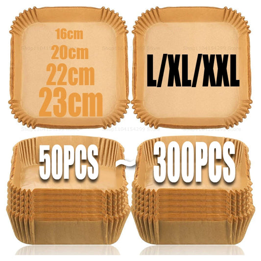 Air Fryer Paper Oven Paper Disposable Send Brush Non-Stick Airfryer Baking Papers Liners Parchment Paper for Baking Microwave