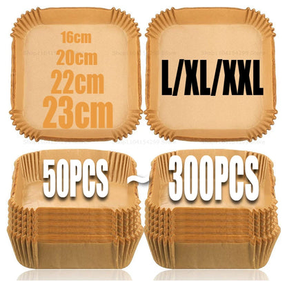 Air Fryer Paper Oven Paper Disposable Send Brush Non-Stick Airfryer Baking Papers Liners Parchment Paper for Baking Microwave