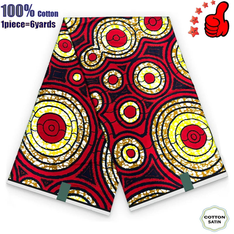 100% Cotton Soft Original Guaranteed Veritable African Real Wax Fabric Ghana Nigeria Style Ankara Wax Batik Fabric - 24
