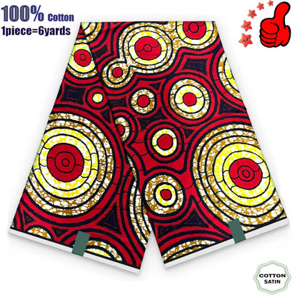 100% Cotton Soft Original Guaranteed Veritable African Real Wax Fabric Ghana Nigeria Style Ankara Wax Batik Fabric - 24
