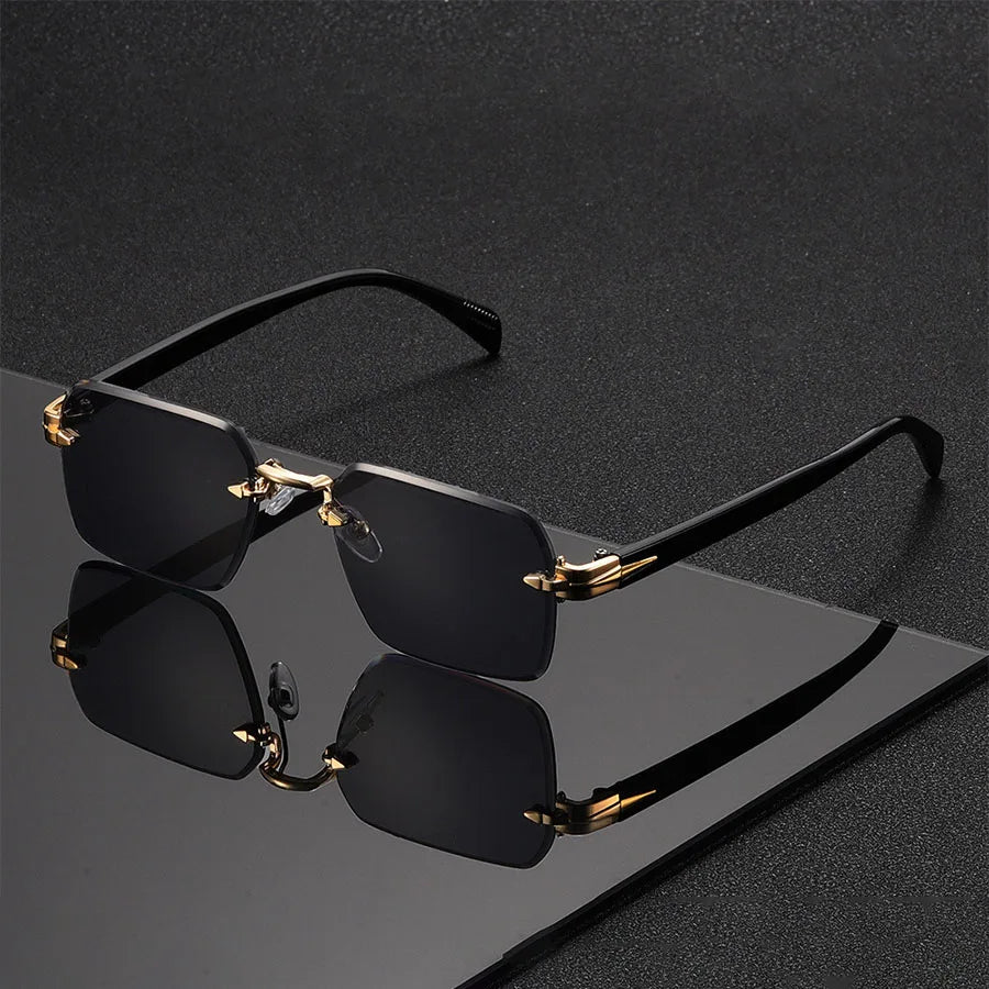 Classic Unisex Fashion Sunglasses Frameless Trendy Eyewear for Holiday Costume Suitable Best Gift for Festive Occasions - Gra