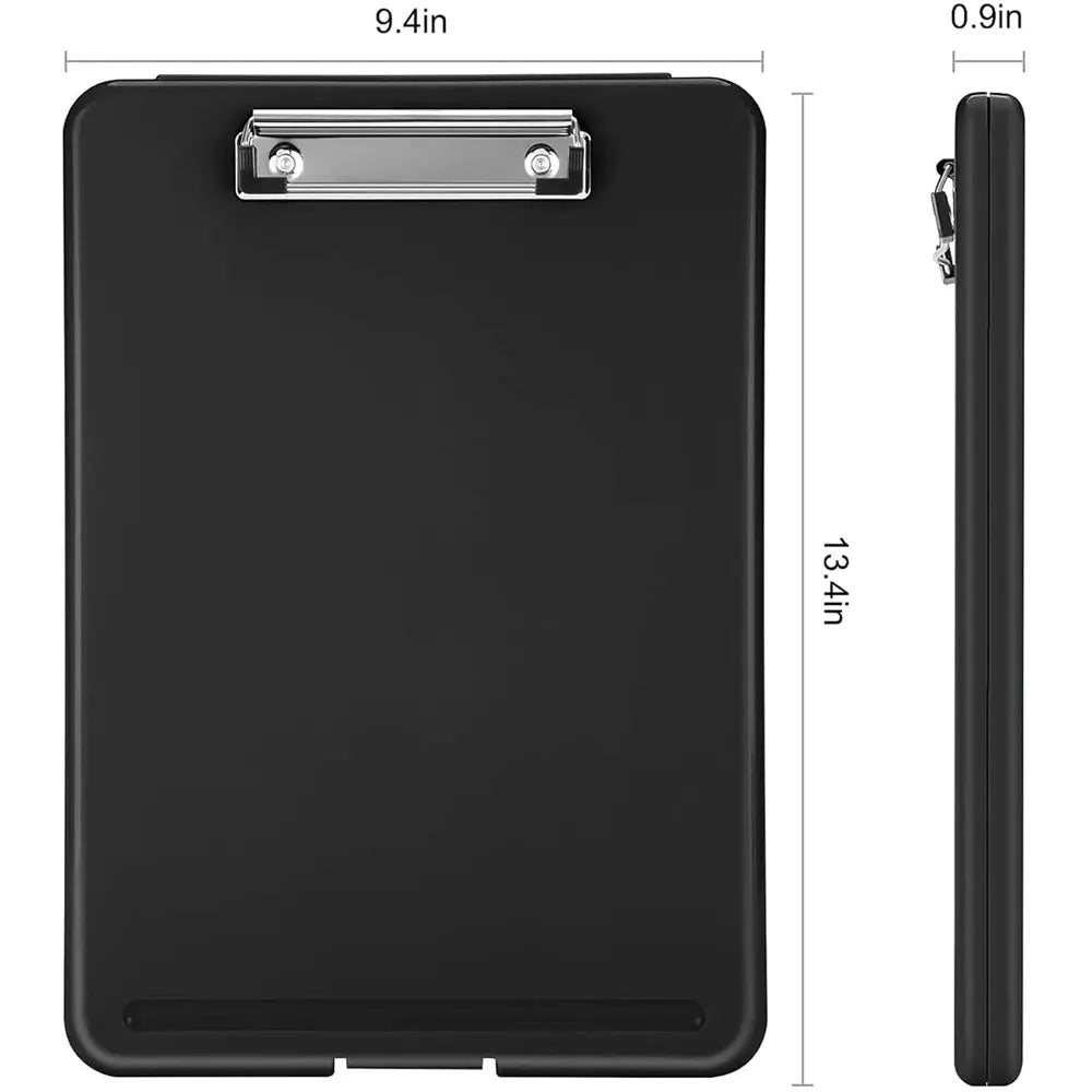 Black Plastic Writing Board - With Storage Box, Slim Design, Suitable for Home and Office, Memo Clipboard