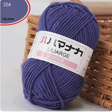 25G Milk Sweet Soft Baby Cotton Knitting Wool Thick Fiber Yarn Velvet Hand Threads for Knitting Wool Crochet Yarn for DIY Swe