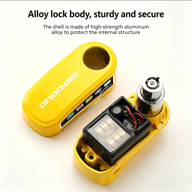Motorcycle & Bicycle Disc Brake Lock Aluminum Alloy Bike Anti-theft Wheel Disc Brake Lock waterproof Security Alarm Protectio