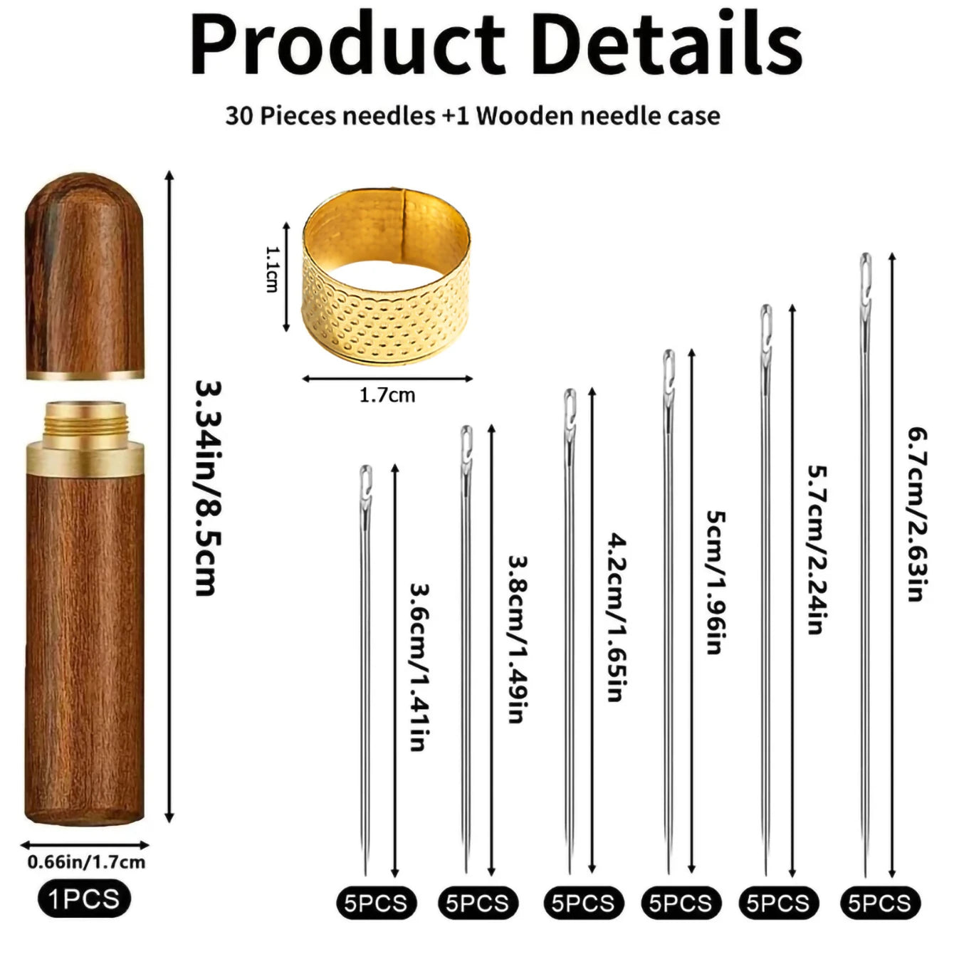 Side Hole Blind Sewing Needles Stainless Steel Elderly Needles Hand Sewing Stitching Pin DIY Home Self Threading Needle with 