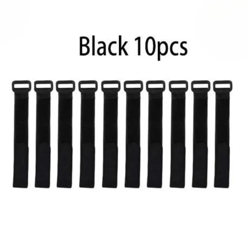 10pcs/set Reusable Fishing Rod Tie Holder Strap Hook Loop Ties Belt Fishing Rod Strapping Wrap Band Outdoor Fish Tool
