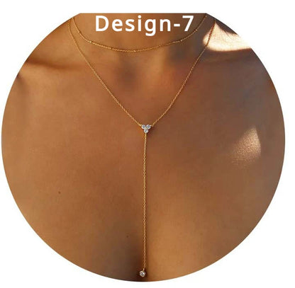 Lariat Gold Necklace for Women Teen Girls Mom, Dainty Long Necklace 14k Gold Plated STAINLESS STEEL Y-Shaped Pendant Necklace