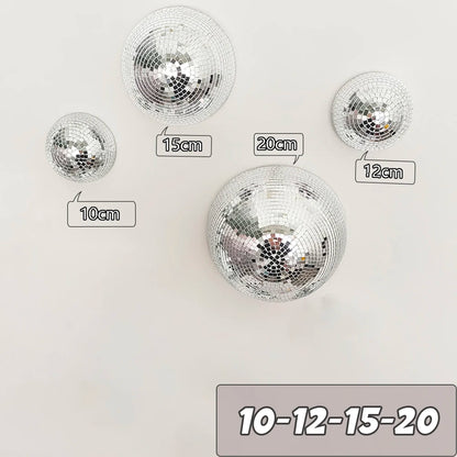 Wall Disco Ball Mirrored Designs Metallic Home Decor Mirror Ball Decoration For Wedding Disco Ball Semicircle Home Wall Art -