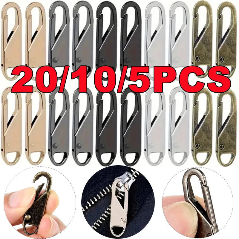 20-5PCS Zipper Pull Replacement Zipper Slider Puller Instant Repair Bag Bad Buckle Travel Suitcase Head DIY Sewing Craft Tool