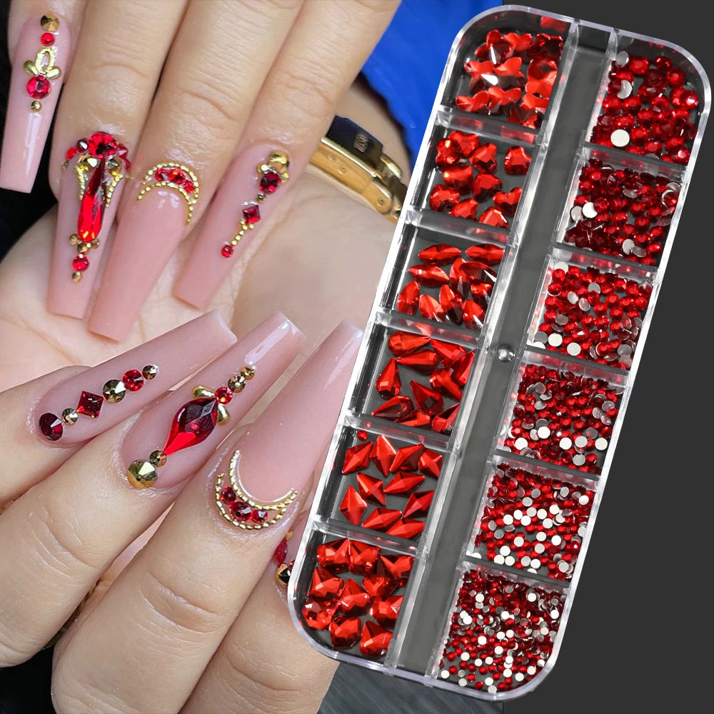 100/50cm Long Luxury Crystal Chain Nail Charms 1.5/2mm Shinying Clear/AB Diamond Nail Art Metal Steel French Manicure Crystal