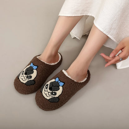 Brown Plush Capybara Slippers, Furry Indoor Slippers, Soft Non-Slip Home Slippers, Cozy Warm Slippers for Men and Women, Cute