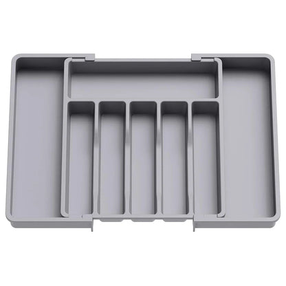 UpgradedAdjustable Cutlery Drawer Organizer Plastic Divided Storage Tray Space Saving Holder for Kitchen Knives Spoons Tablew