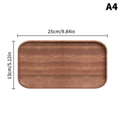 1PC Wooden Serving Trays Oval Wood Tray Platters for Serving Food Dishes Dinner Plates Solid Wood Round Dessert Plate - E4