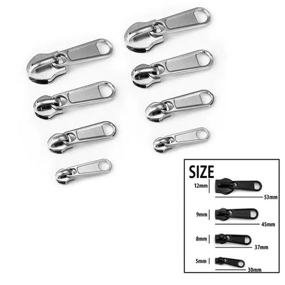 Zipper Head Zipper Repair Kit Easy Fix Zipper Slider Head Puller Closure Universal Replacement Broken Wearable 3# 5# 8# 10# -