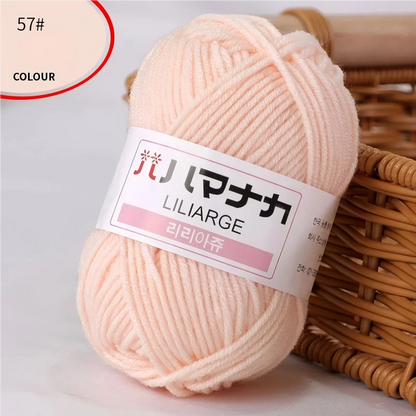 DIY Baby Milk Sweet Soft Cotton Knitting Wool Yarn Thick Fiber Velvet Yarn Hand Knitting Wool Crochet Yarn for DIY Sweater - 
