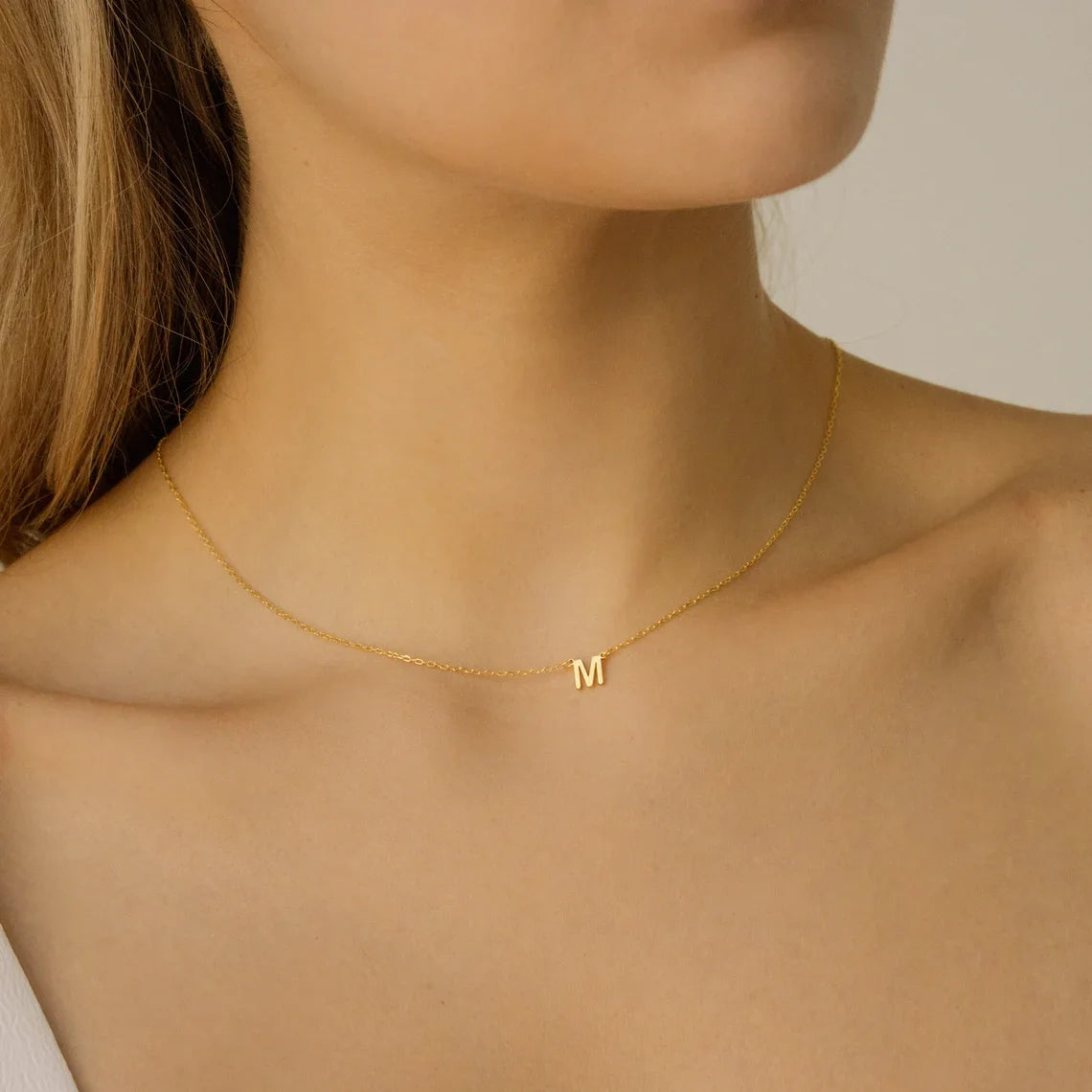 A-Z26 Initial Letters Necklace For Women Stainless Steel Jewelry Pendant Alphabet Single Name Choker Necklaces