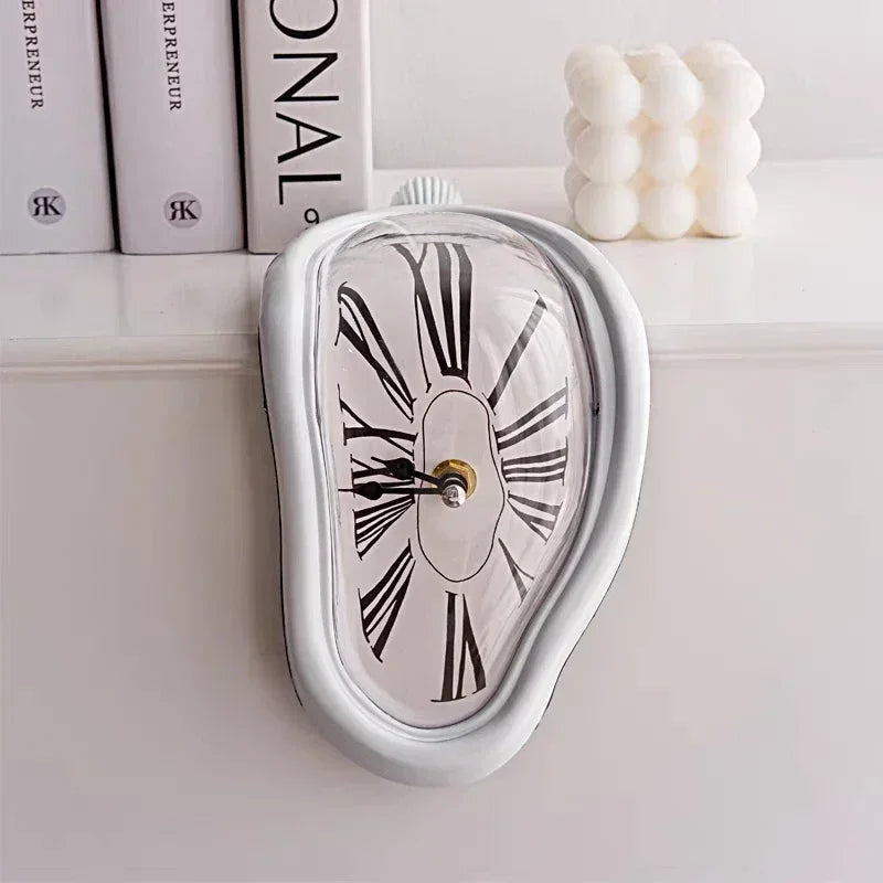 2024 New Novel Surreal Melting Distorted Wall Clocks Surrealist Salvador Dali Style Wall Watch Decoration Gift Home Garden - 