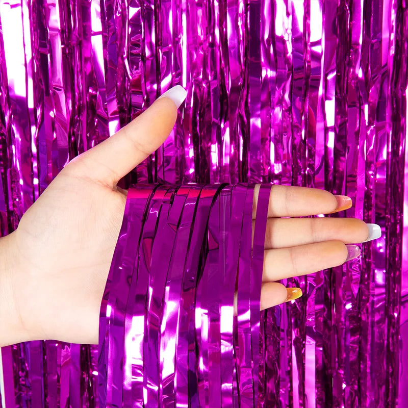 as a Party Metallic Tinsel Foil Fringe Curtains Backdrop for Birthday New Year Eve Party Photo Wedding Baby Shower Decor