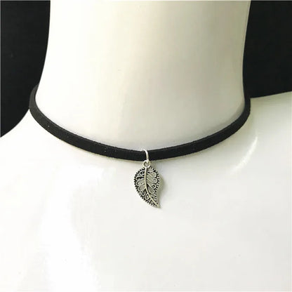 90's Inspired Gothic Lolita Punk Choker Necklace Black Velvet Suede Steampunk Torques Jewelry Statement Colar Christmas Gift 