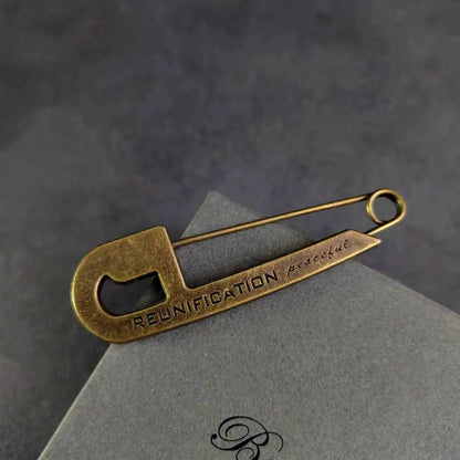 Vintage-Style Letter Safety Pins - Durable Copper, Decorative Shawl Pins for Clothing and Crafts