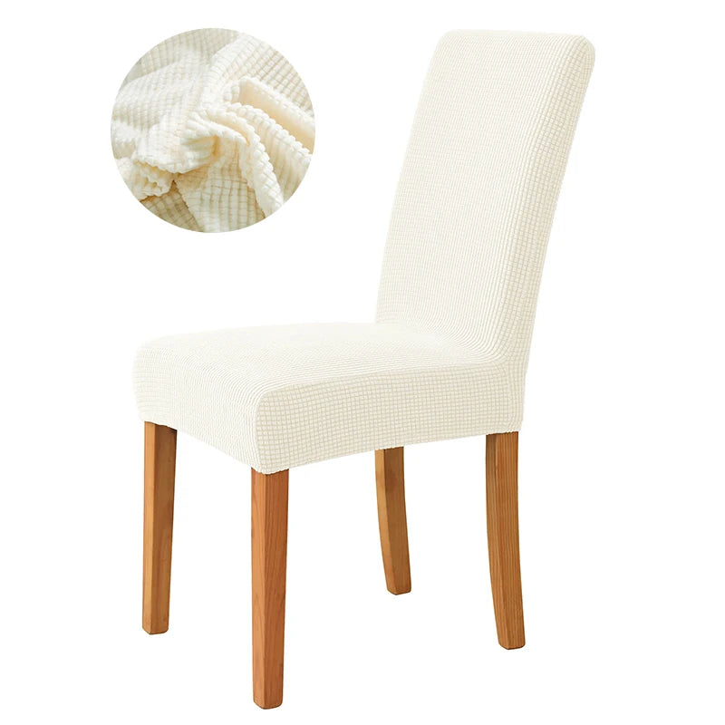 Elastic Dining Room Chair Cover Stretch Thick Jacquard Kitchen Chair Cover Slipcover For Dining Kitchen Hotel Wedding Banquet