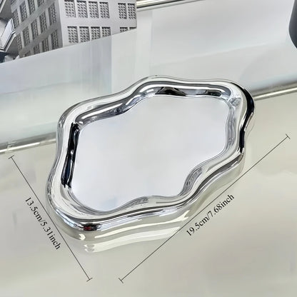 Cloud-Shaped Jewelry Tray Decorative Plate for Rings Earrings Bracelets & Necklaces Plastic Vanity Tray for Women Bedroom Dec