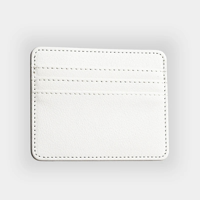 PU Leather ID Card Case - Slim Multi-Slot Holder for Bank/Credit Cards - WHITE