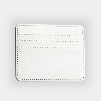 PU Leather ID Card Case - Slim Multi-Slot Holder for Bank/Credit Cards - WHITE