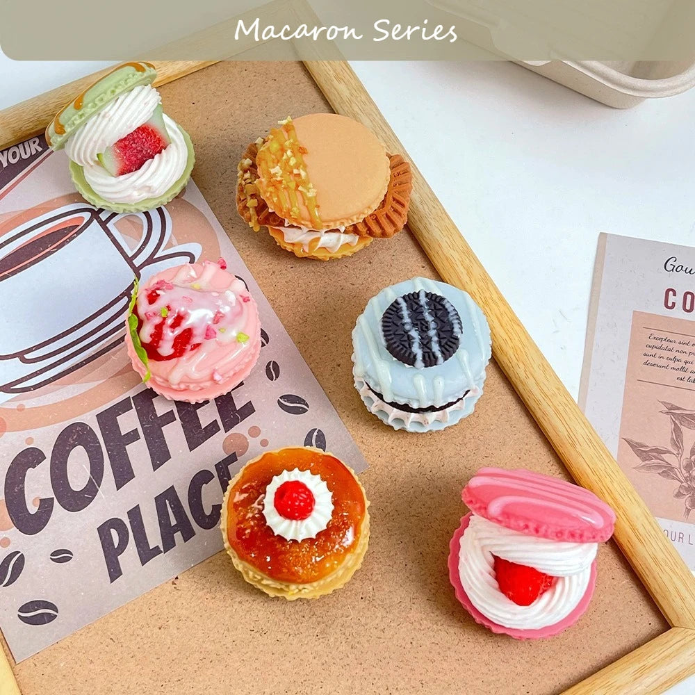 3D Macaron Dessert Refrigerator Magnetic Resin Decorative Stickers Message Magnetic Stickers Home Decor Moving Gifts