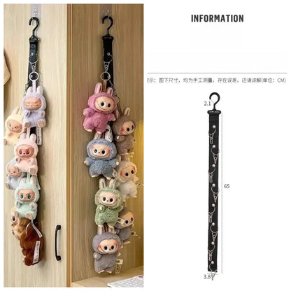 For 15/17cm Labubu Display Artifact Doll Storage Rack Wall Hanging Doll Pendant Hanging 360° Rotation for Labubu Accessories
