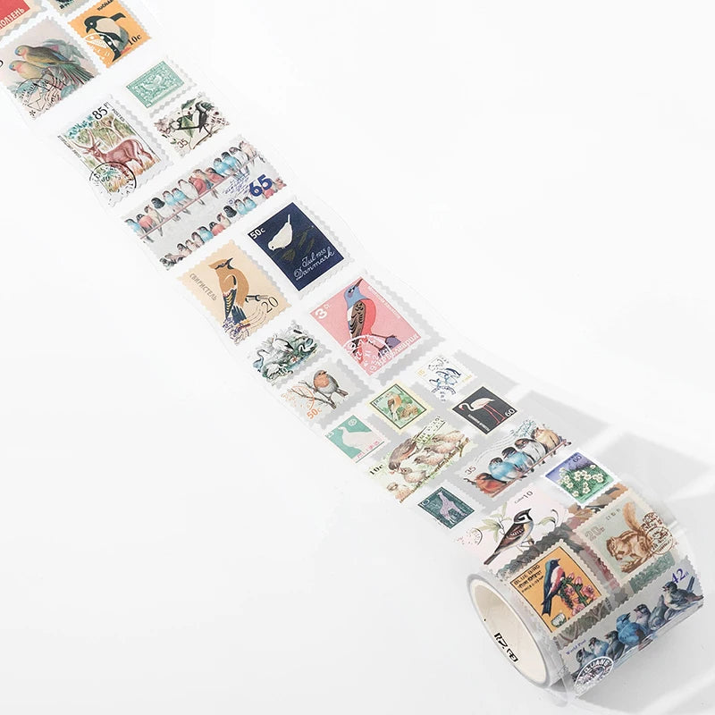 55mmx2m Vintage Stamp Tape Style Stickers 1 roll Decorative collage Diary Album Scrapbooking material Craft Supplies - 5