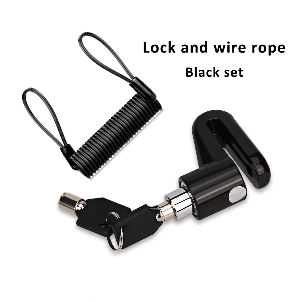 Disc Brakes Lock with Steel Wire Universal Motorcycle Safety Lock Kit with Steel Wire Rope for Scooter Motorcycle Bicycle - B